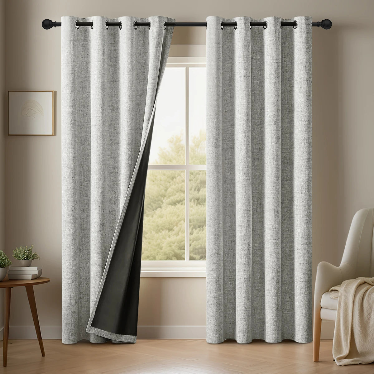 Haviraco Linen Blackout Curtians