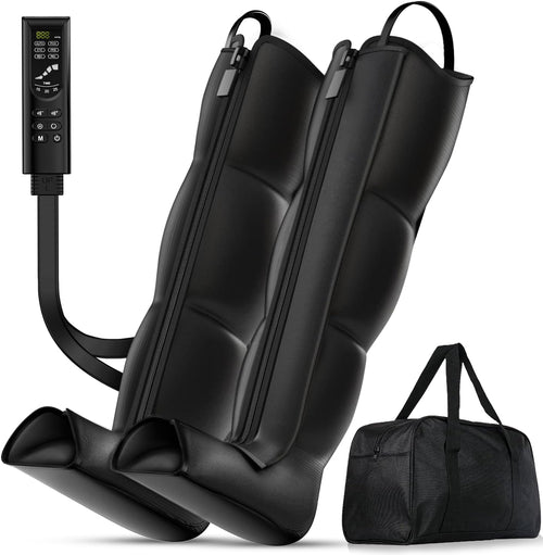 Leg Compression Boots: Full Leg Compression Massager with 6 Modes, 8 Intensities, 3 Timers – Relaxation Pressure for Muscle Soreness – FSA Eligible Gift for Mom, Dad (Black, Medium)